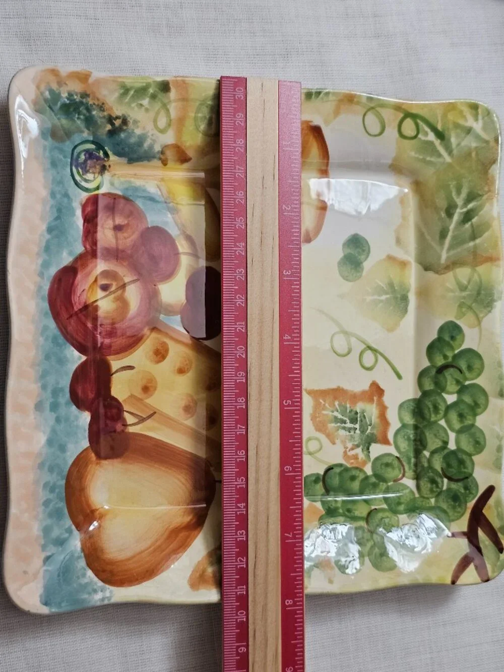 N.D Hand-painted Colorful ceramic square Cheese & Canapes Plate